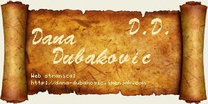 Dana Dubaković vizit kartica